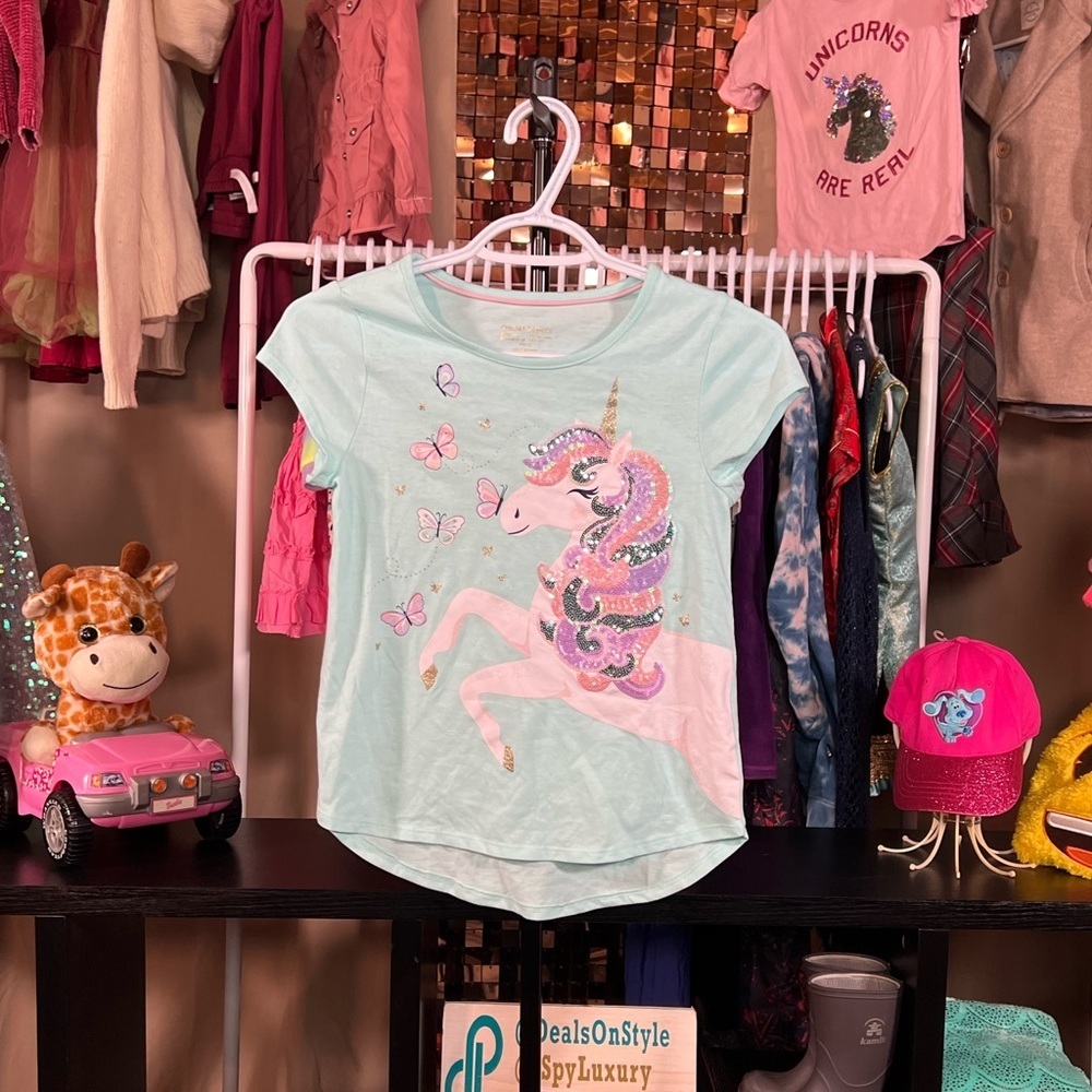 Cynthia Rowley Blue Unicorn Top Size Large 10-12
